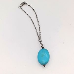 Turquoise and Sterling Silver Chain Bracelet